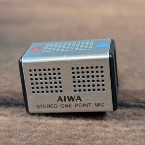 Aiwa Stereo One Point Microphone Portable Recording Mic Vintage Audio